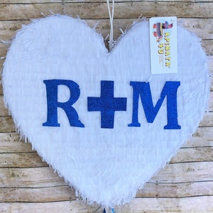 Wedding Heart Pinata with Initials