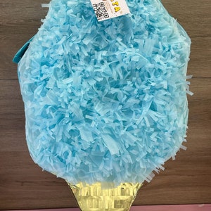 Sale! 20&quot; Tall Cotton Candy Pinata Teal & Gold Color Great For Candy Themed Birthday Party Two Sweet