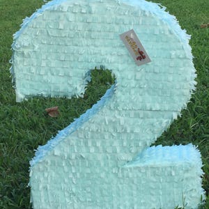 Sale! Ready to Ship! 20&#39;&#39; Tall  Solid Color Blank Number Two Pinata Great to create your own Theme!