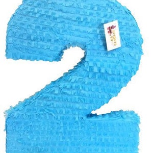 Solid Color Number 2 Pinata, Customizable Design, Perfect for Birthdays, Anniversaries, Celebrations, Fun for Kids and Adults, Ready to Ship