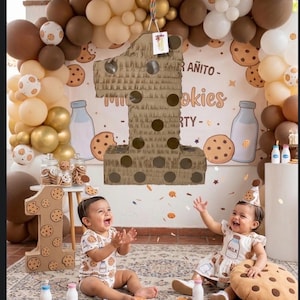 20'' Tall Chocolate Chip Cookie Number One Pinata First Birthday Party 1st Bday Milk & Cookies Themed