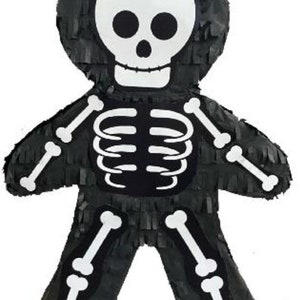 Black Skeleton Theme Pinata, Halloween Birthday Party Supplies & Decorations, Gift Party Favor, Skeleton Decor Pinata, Party Pinata for Kids