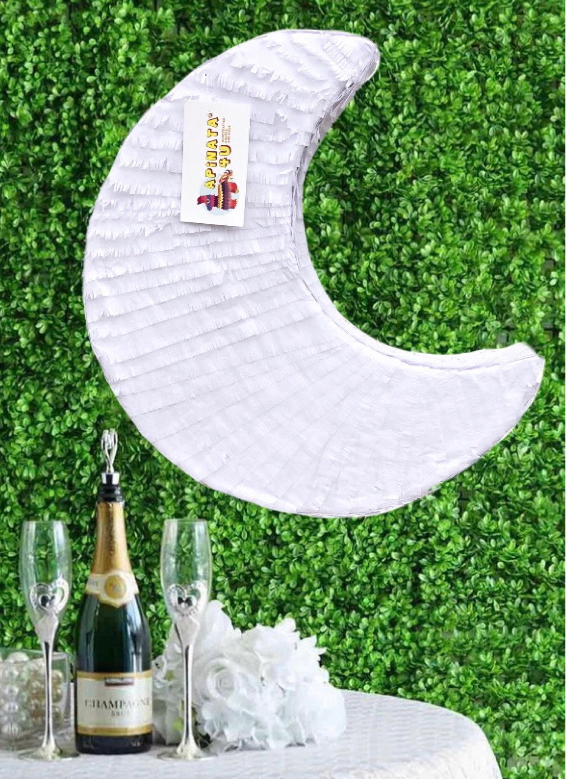 Sale Ready To Ship 20 White Crescent Moon Pinata for Bridal Shower Wedding Bride To Be To The Moon Back Birthday Party