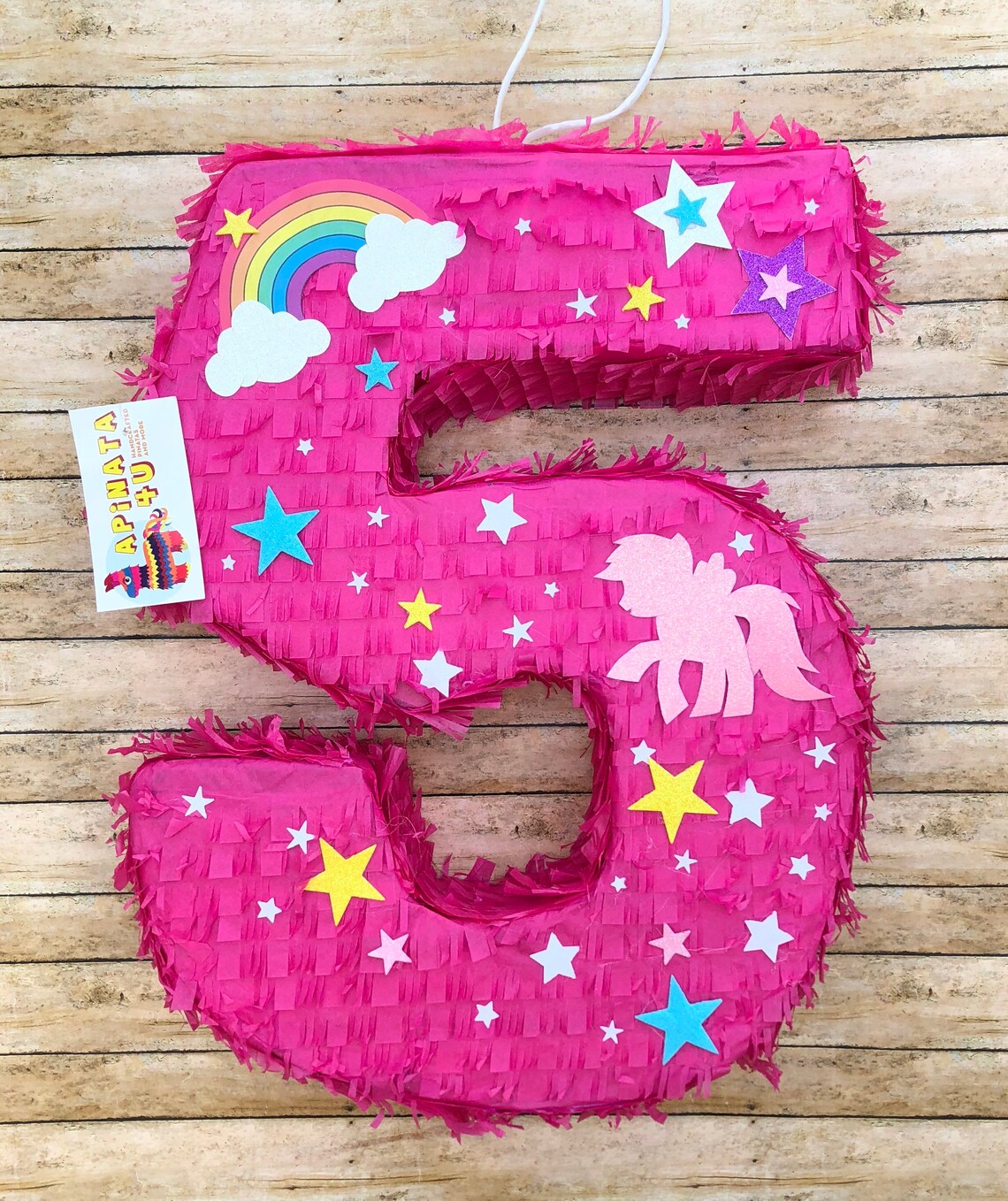 Large Number Five Pinata Pony Theme Etsy