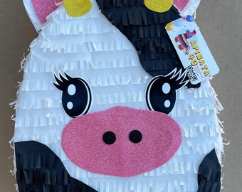 New! Ready To Ship! Adorable 20" Cow Egg Shape Pinata Great For Easter Egg Party Barnyard Birthday