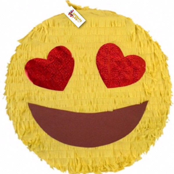 Yellow Smiley Emoji Pinata, Perfect for Kids Birthday Supplies, Emoji Party Decor, Handmade Emoticon Pinata, Round Party Game Gift for Kids