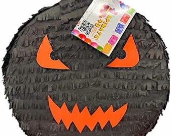 Black Color Halloween Pumpkin Pinata Scary Theme Happy Halloween Fall Party Pinata
