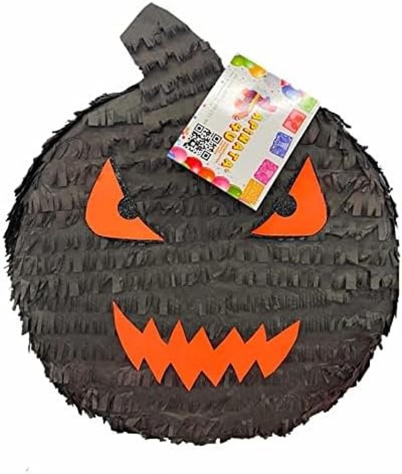 Black Color Halloween Pumpkin Pinata Scary Theme Happy Halloween Fall Party Pinata image 1