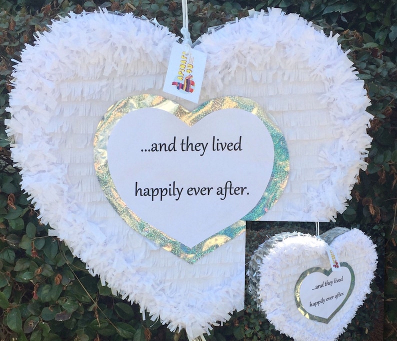 And They Lived Happily Ever After Heart Pinata Wedding Pinata image 4