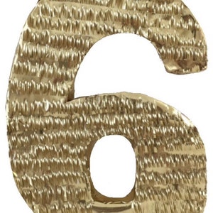 20&#39;&#39; Tall  Gold Color Number Six Piñata Sixth Birthday