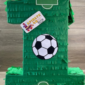 Sale! 20&#39;&#39; Tall Green Number One Pinata Soccer Theme 1st Birthday Party Supplies Decoration Fútbol Pinata 2nd 3rd 4th 5th 6th Sports Party