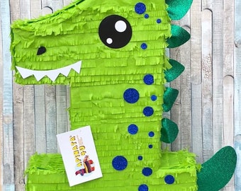 20'' Tall Number One Pinata First Birthday Pinata Bright Green Dinosaur Theme Dino Party Decoration Party Supplies 1st 2nd 3rd 4th 5th 6th
