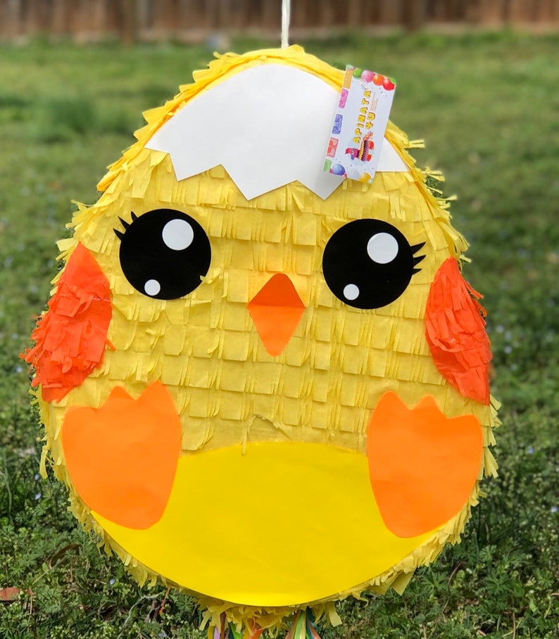 Sale Ready to Ship 2-D Baby Chick Pinata Easter Egg Pinata Easter Gender Reveal Pinata image 1