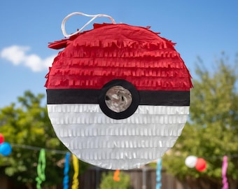 Poke Ball Pinata, Red and White, Party Decoration