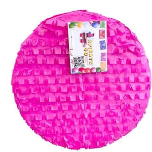 19&quot; Round Pink Pinata, Perfect Birthday Parties, Solid Color Circle Party Decoration for Kids, Baby Showers and Celebrations, Ready to Ship