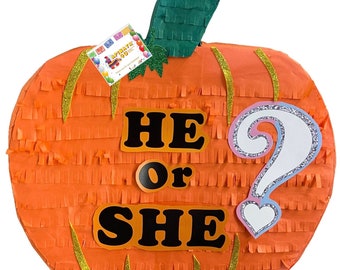Pumpkin Pinata Fall Themed Gender Reveal He or She?
