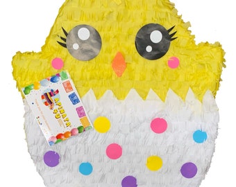 2-D Easter Baby Chick Pinata Easter Gender Reveal Pinata Easter Egg Pinata