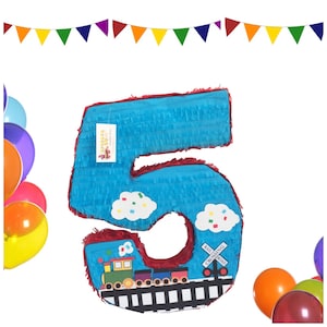 20'' Tall Number Five Train Theme Piñata Choo Choo