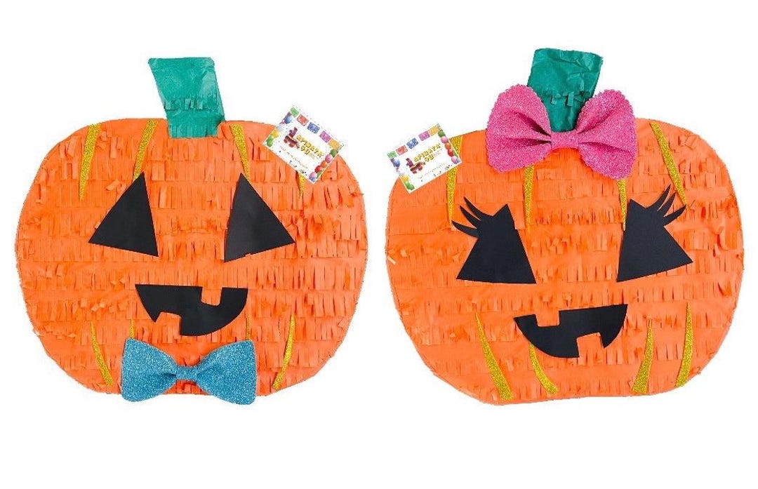 Cute Pumpkin Pinata With Glitter Bow Fall Theme Baby Shower It’s A Girl ...