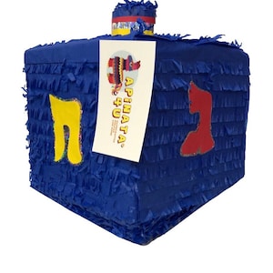 Dreidel Pinata Blue Color, Traditional Hanukkah Party Pinata for Kids, Holiday Celebration Game Pinata, Dreidel Themed Party Gift and Decor