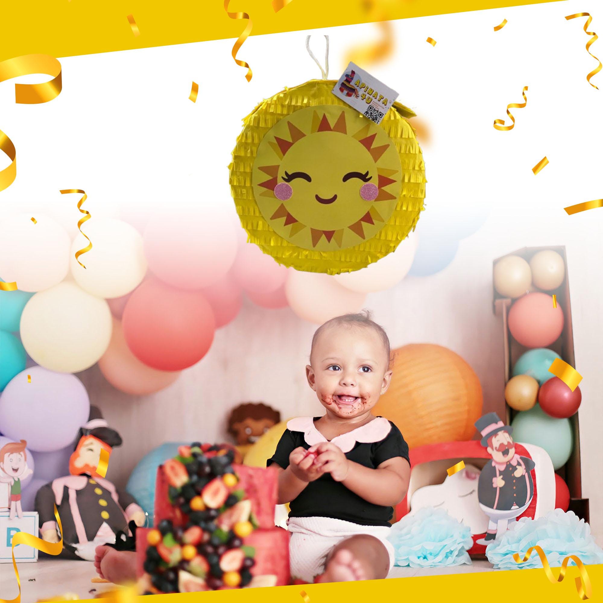 Sunset Pinata Yellow Smiling Sunshine Pinata, Sun Theme Party Decoration, Tropical ...