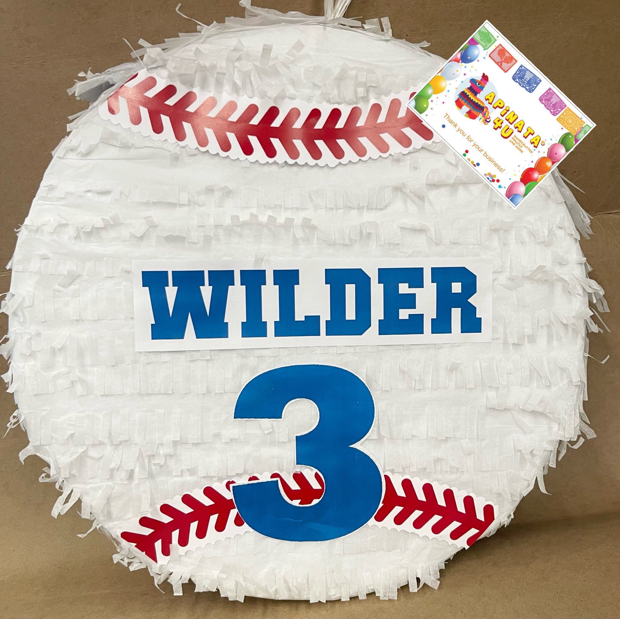 Sale Personalized 3rd Birthday Baseball Pinata Baseball Themed Birthday Party March Madness Teens Kids Adults
