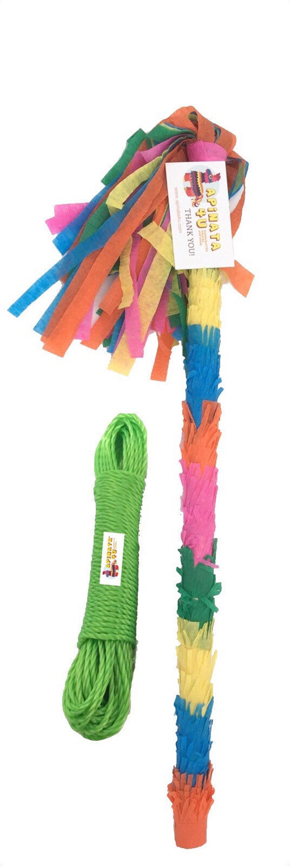 Sale! Ready To Ship! 20” Wooden Party Pinata Stick Pinata Wand Sturdy Hand  Decorated Custom Colors Available! Free 30 Feet Rope Included
