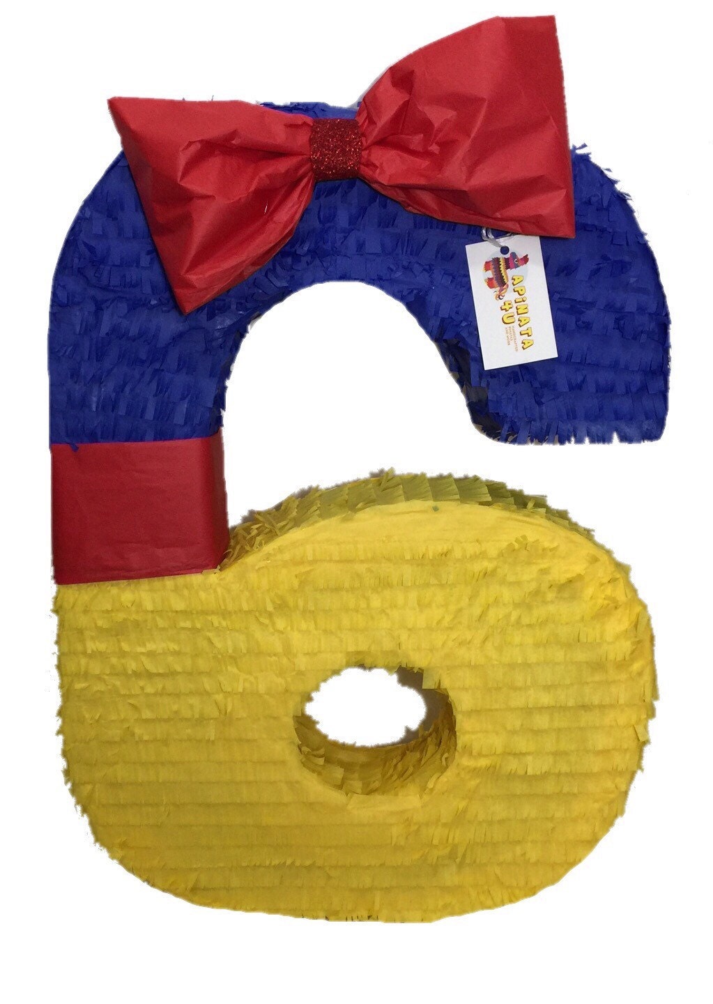 Sale Princess Theme Number Six Pinata Sixth Birthday Princess Party Red Yellow Blue Apple Accent More Numbers Available