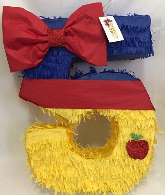 20 Tall Number Five Pinata For 5th Birthday Fifth Princess Party Theme Yellow Red Blue Party Supplies Decoration 5th 6th 7th