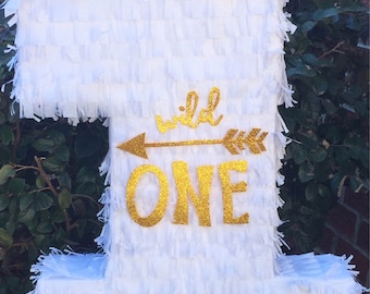 20'' Tall White Number One Pinata Wild One Theme