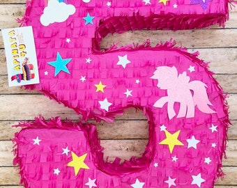 Pony Number 5 Pinata, Pink Fifth Birthday Party Decoration - Etsy