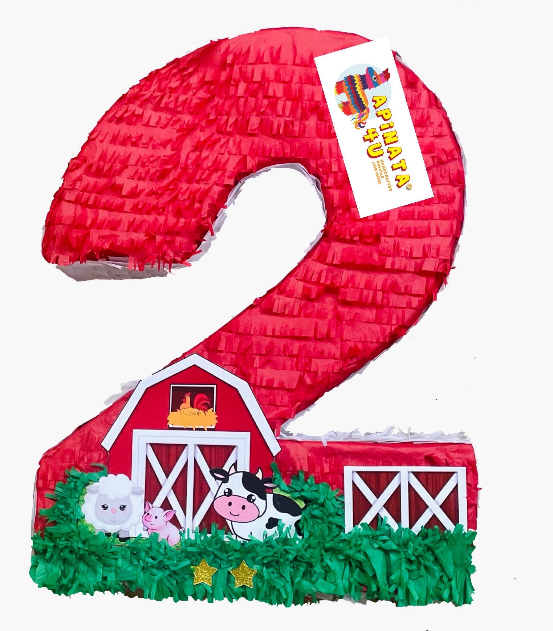 Second Birthday Pinata Number Two Pinata 20 Tall Barnyard Theme Farm House