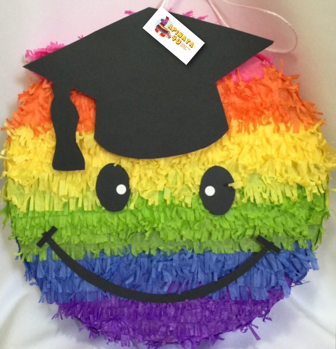 Graduación Emoticono Pinata Rainbow Colors - Etsy España
