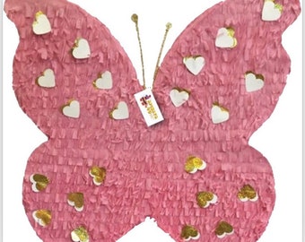 Sale! Fast Shipping Handmade Custom Pink & Gold Butterfly Pinata Butterfly Theme Birthday Party Decoration