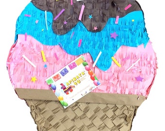 New! 20” Tall Ice Cream Piñata Ice Cream Themed Birthday Ice Cream Decorations Ice Cream