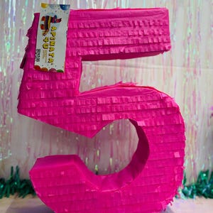 Number Five Pinata, Hot Pink 5th Birthday Party Decor