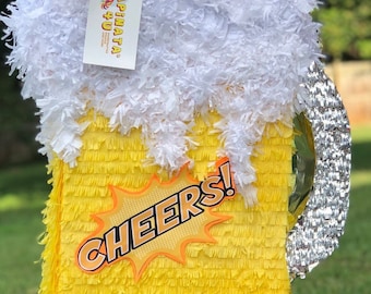 New! 20” Tall Beer Mug Pinata Cheers & Beers Themed Birthday Party Decoration 20th 30th 40th 50th