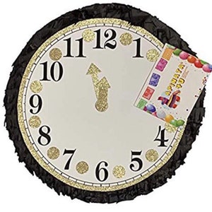 Round Clock Pinata 2025 End of Year 2026 New Years Party Pinata Countdown Quarantined Party You Are Not Invited Themed