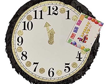 Round Clock Pinata 2025 End of Year 2026 New Years Party Pinata Countdown Quarantined Party You Are Not Invited Themed
