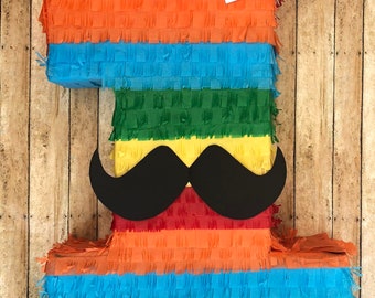 20'' Tall Number One Pinata Fiesta Theme with Mustache Cinco de Mayo