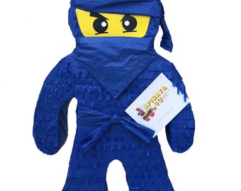 Verkoop! Klaar voor verzending! Handgemaakte op maat gemaakte 20" hoge blauwe Ninja Pinata Ninja thema verjaardag