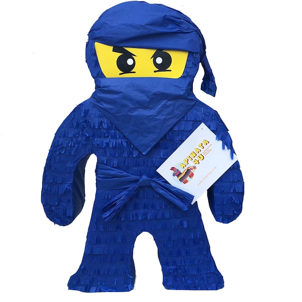 Blue Ninja Pinata, for Ninja Themed Birthday Party, Exciting Party Decor for Martial Arts Themed Events, Kids Party Supplies, Ready to Ship