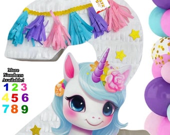 Sale! Unicorn Pinata Number Two Shape Glitter Accents Unicorn Birthday Party Second Birthday 1st 2nd 3rd 4th