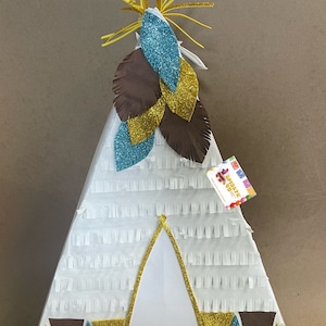 New! 20” Tall Teepee Pinata Slumber Party Sleepover  Supplies Decoration Tent Themed For Kids Teens Tribal Birthday Handmade