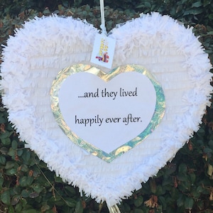 And They Lived Happily Ever After Heart Pinata Wedding Pinata image 1