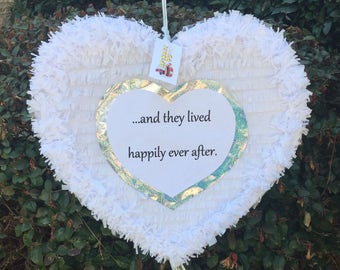 And They Lived Happily Ever After Heart Pinata Wedding Pinata