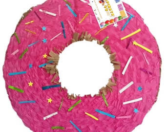 Sale! Ready To Ship! Doughnut Pinata 16" Great For Donut Grow Up Theme Two Sweet Teens Kids Pink Strawberry Flavor Look