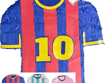 Sale! Ready To Ship! Soccer Jersey Pinata Number 10 Player Soccer Birthday Party Decoration Argentinian Player Fan Pink White Blue Red Blue