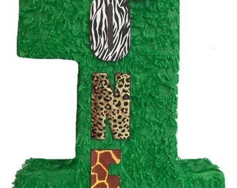20'' Tall Green Number One Pinata Safari Theme