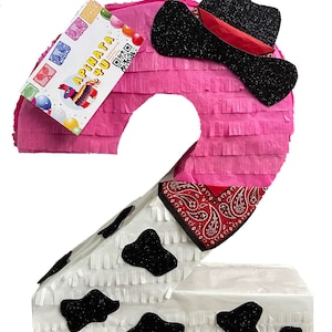 20&#39;&#39; Tall Cowgirl Number Two Piñata Cowboy Themed Birthday Party Piñata Sheriff Second Birthday